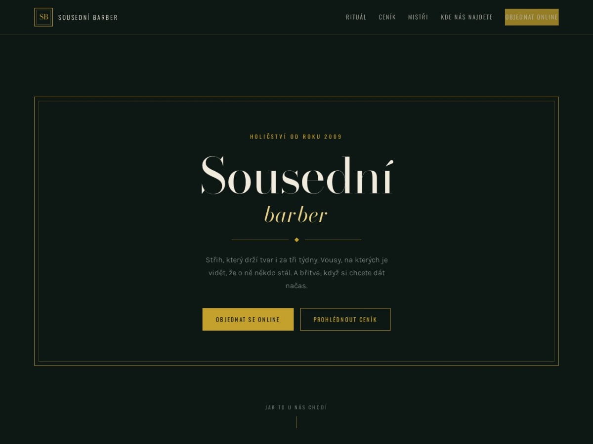 Náhled webu Sousední barber