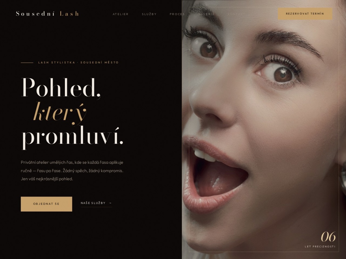 Náhled webu Sousední lash stylistka